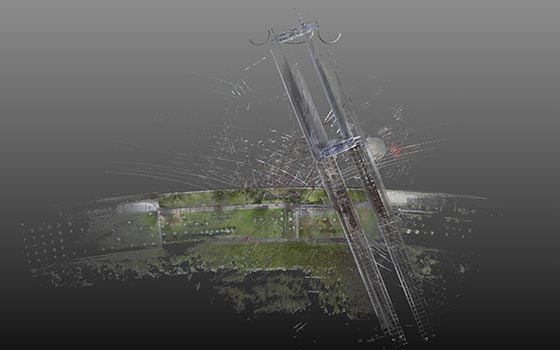 Vue aerienne 3D du viaduc de Guerville